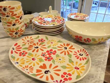Flowers (Multicolor) 16" Oval Serving Platter