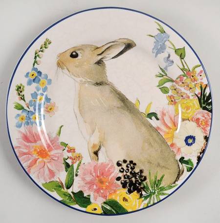 Floral Bunny Salad Plate
