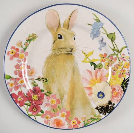 Floral Bunny Salad Plate by Pottery Barn China