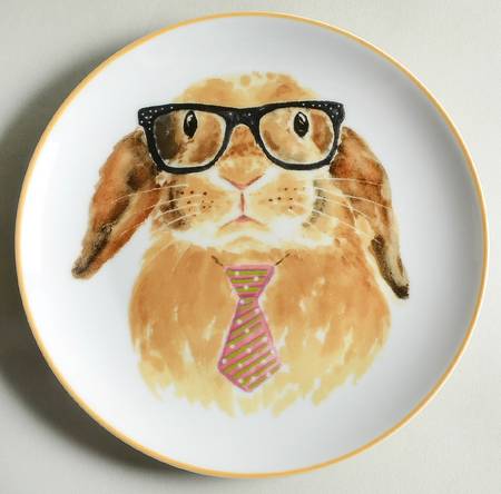 Bunny Faces Salad/Dessert Plate