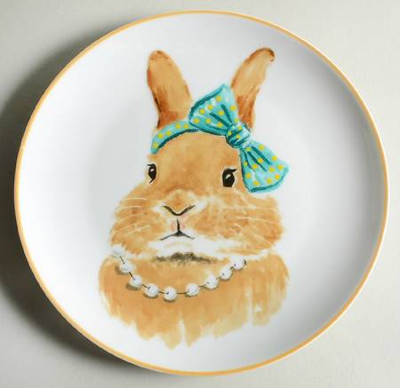 Bunny Faces Salad/Dessert Plate