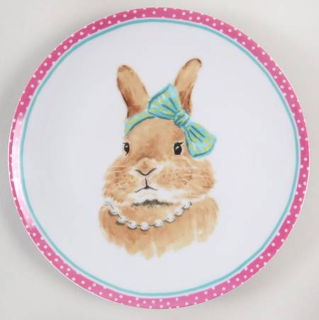 Bunny Faces Salad/Dessert Plate
