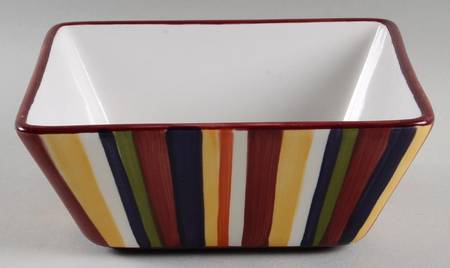 Simple Additions Stripes 7" Square Vegetable Bowl
