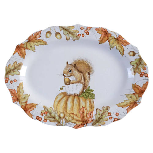 Mazey the Squirrel 13" Oval Serving Platter
