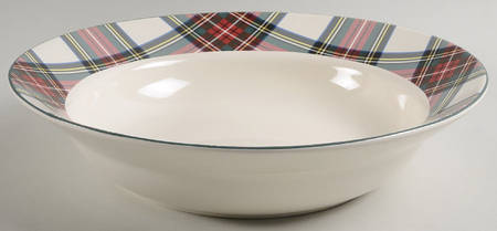 Plaid 13" Round Serving Bowl