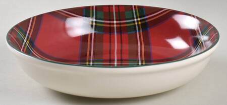 Plaid Individual Pasta Bowl