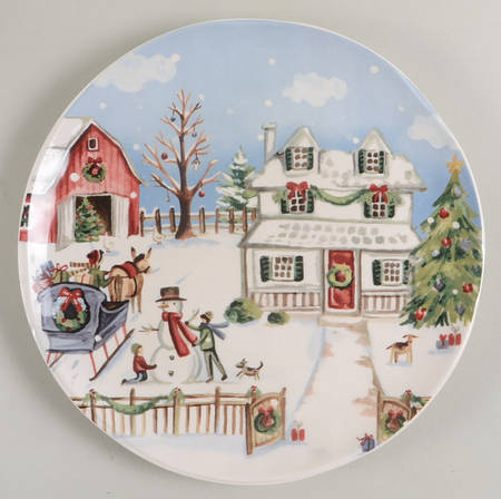 Christmas Village Salad Plate