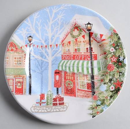 Christmas Village Salad Plate