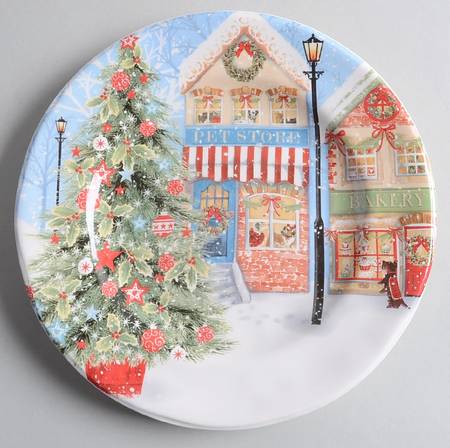 Christmas Village Salad Plate