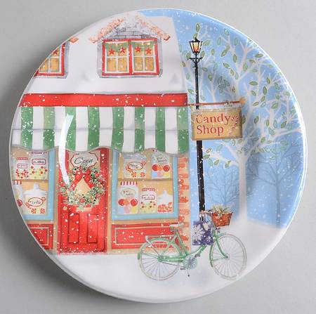 Christmas Village Salad Plate