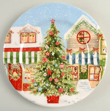 Christmas Village Dinner Plate