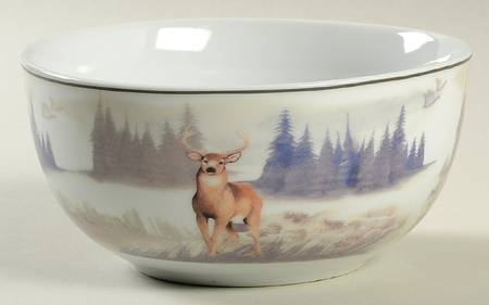 Watercolor Lodge Soup/Cereal Bowl