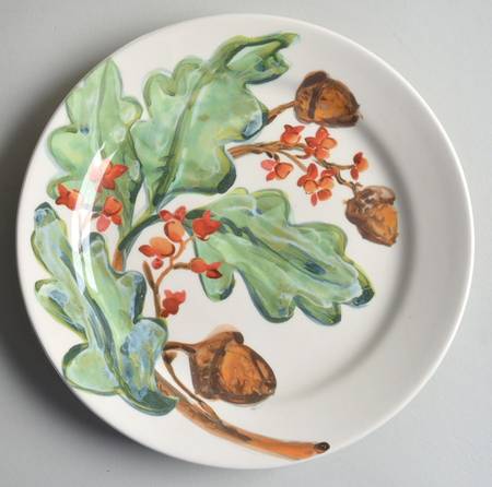 Watercolor Leaves Salad Plate