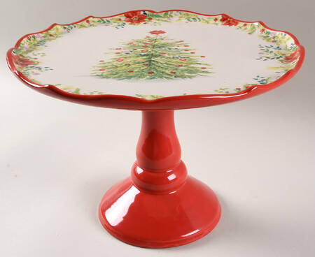 Holiday Cheer 10" Diameter Pedestal Cake Stand