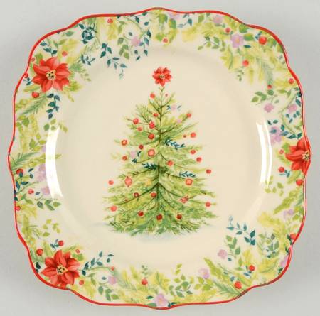 Holiday Cheer Square Salad Plate by Pioneer Woman