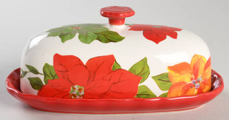 Poinsettia 1/4 Lb Covered Butter