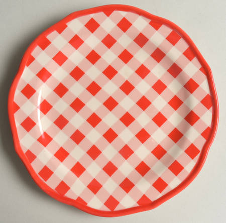 Charming Check Salad Plate