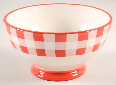 Charming Check Footed Soup/Cereal Bowl