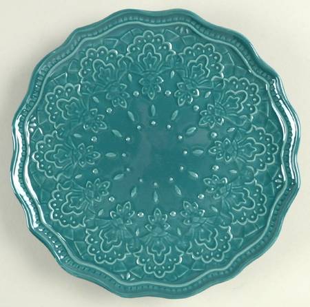 Farmhouse Lace Ocean Teal Salad Plate