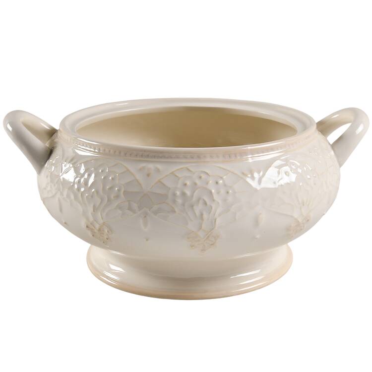 Farmhouse Lace Linen Tureen No Lid