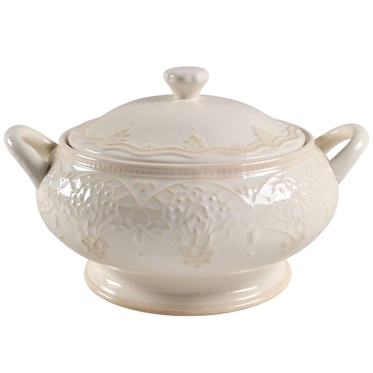 Farmhouse Lace Linen Tureen &  Lid