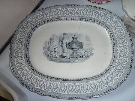 Antique 22" Oval Serving Platter