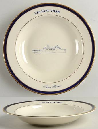 USS New York Large Rim Soup Bowl