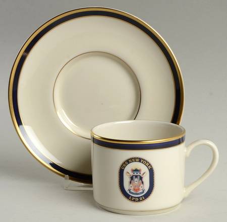 USS New York Flat Cup & Saucer Set