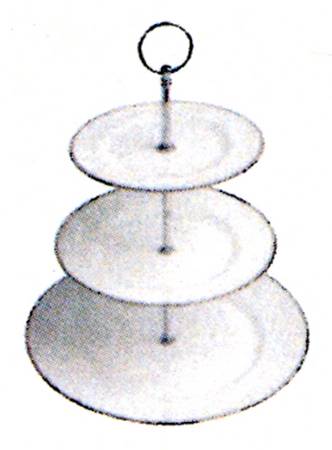 Nathalie Platinum 3-Tiered Serving Tray (DP, SP, BB)