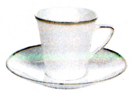 Nathalie Platinum Flat Cup & Saucer Set