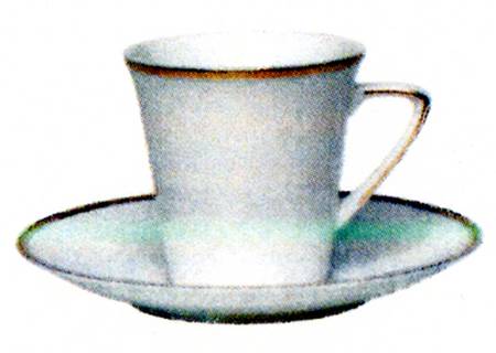 Nathalie Gold Flat Cup & Saucer Set
