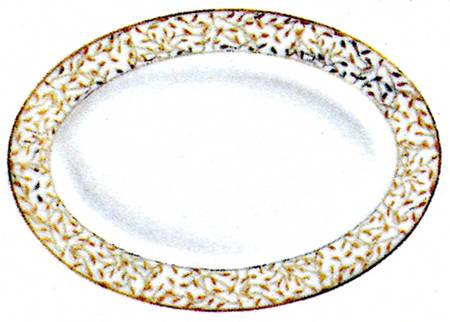 Cecilie Gold 15" Oval Serving Platter