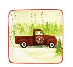 Christmas Vacation Square Salad/Dessert Plate