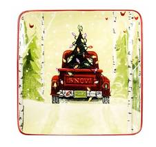 Christmas Vacation Square Salad/Dessert Plate