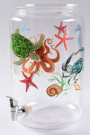 Sea Life Plastic Beverage Dispenser No Lid