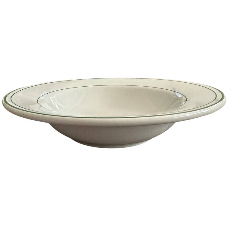 Bistro Green (2 Thin Bands) Rim Soup Bowl