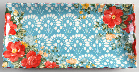 Vintage Floral 12" Rectangular Serving Platter