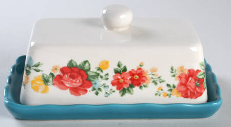 Vintage Floral 1/4 Lb Covered Butter