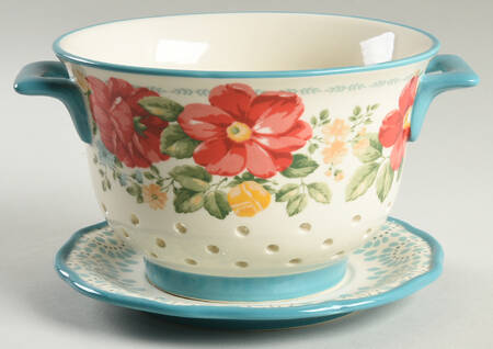 Vintage Floral Drip Plate for 1.5 Quart Colander