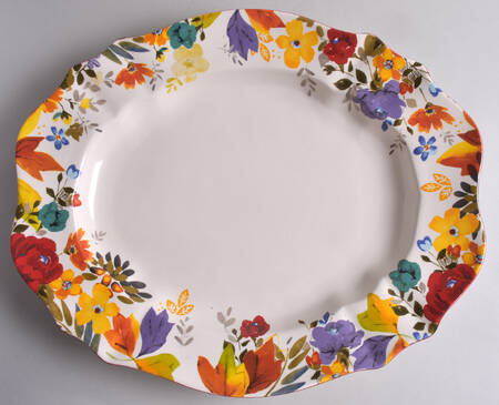 Timeless Floral 21" Oval Serving Platter