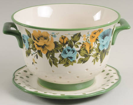 Rose Shadow Pierced Berry Bowl and Underplate