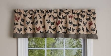 Hen Pecked 60" X 14" Valance Curtain