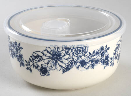Gabriela Blue 6" Storage Bowl Ceramic with Plastic Lid by Pfaltzgraff