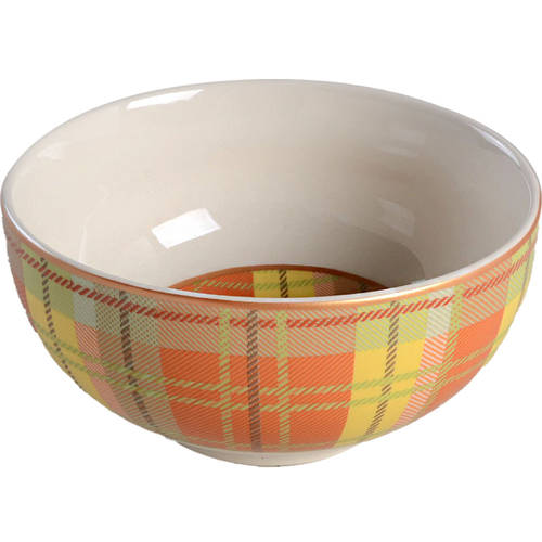 Harvest Plaid Soup/Cereal Bowl