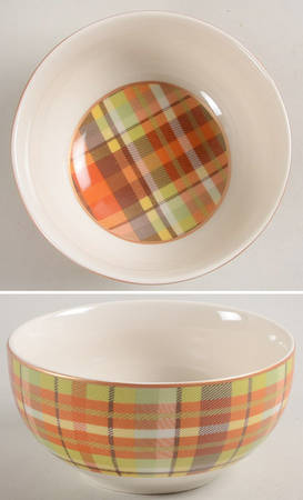 Harvest Plaid Soup/Cereal Bowl
