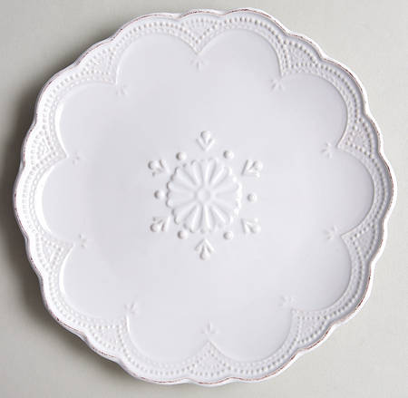 French Lace White Salad Plate