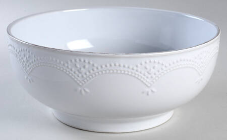 French Lace White 9" Round Serving Bowl