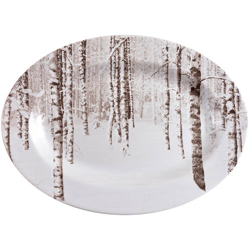 Snow Forest 14" Oval Serving Platter