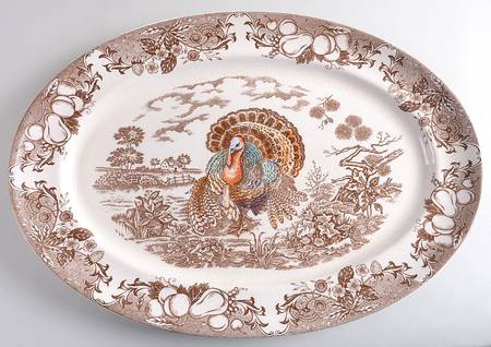 Traditional Turkey 19" Oval Serving Platter