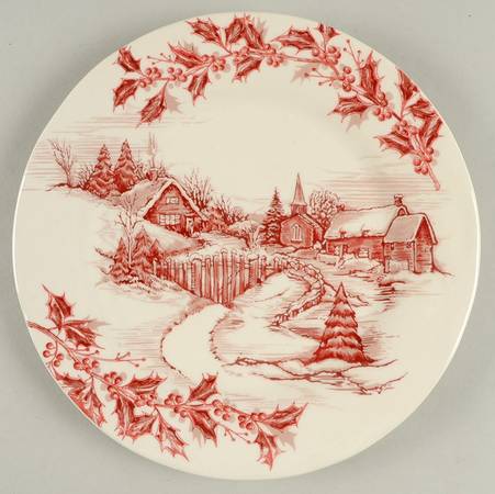 Snowland Village Salad Plate